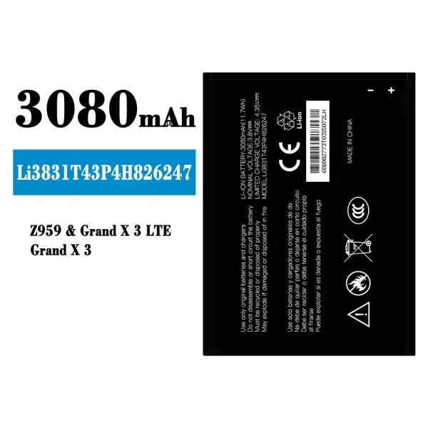 Original new battery Li3831T43P4H826247 for ZTE Z959/Grand X 3