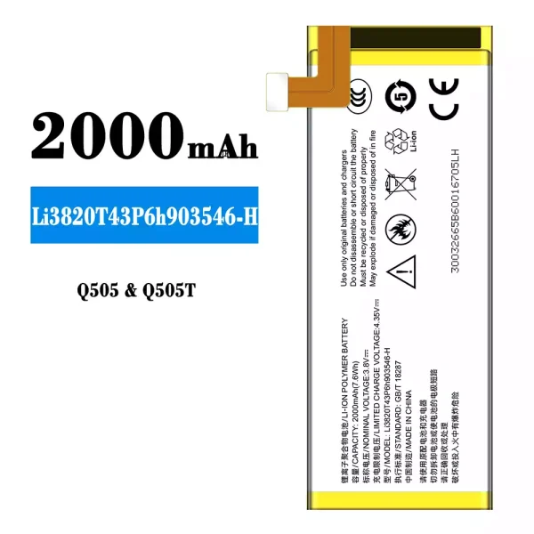 Original new battery Li3820T43P6h903546-H for ZTE Q505/Q505T