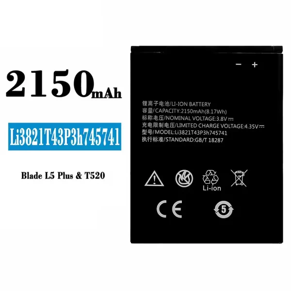 Original new battery Li3821T43P3h745741 for ZTE Blade L5 Plus