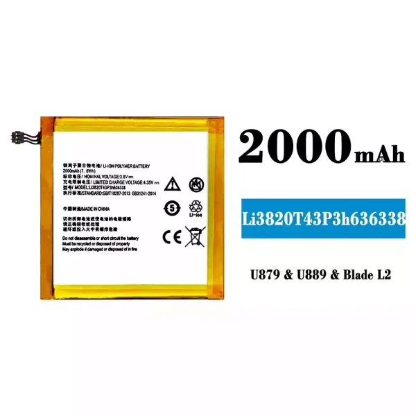 Original new battery Li3820T43P3h636338 for ZTE BLADE L2
