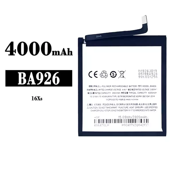 Original new battery BA926 for Meizu 16XS