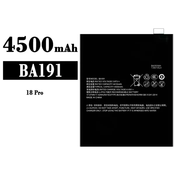 Original new battery BA191 for Meizu 18 Pro