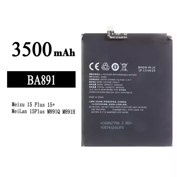 Original new battery BA891 for Meizu 15 Plus