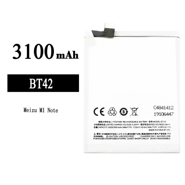 Original new battery BT42 for Meizu M1 Note