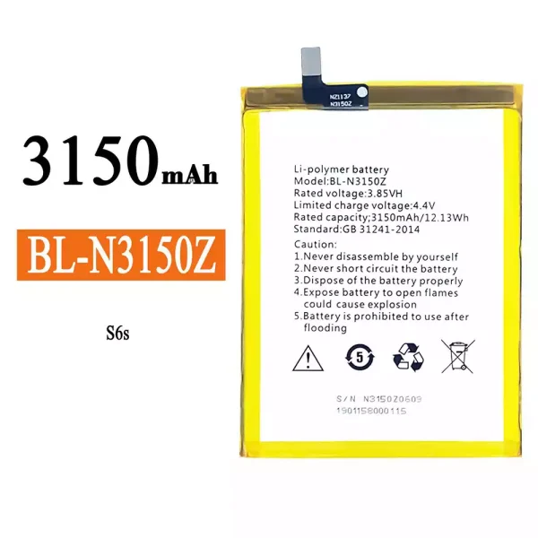 Original new battery BL-N3150Z for Gionee S6s