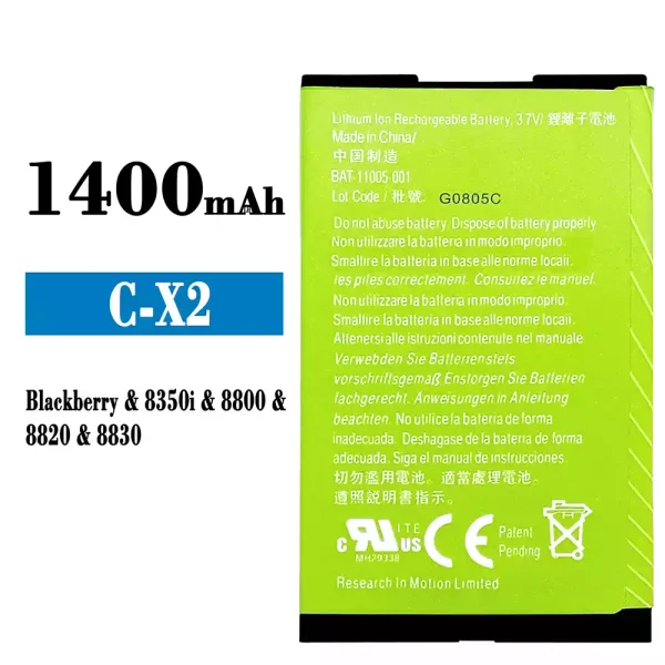Original new battery BAT-11005-001 for BlackBerry 8350i/8800/8820/8830/C-X2