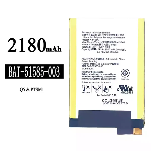 Original new battery BAT-51585-003 for BlackBerry Q5