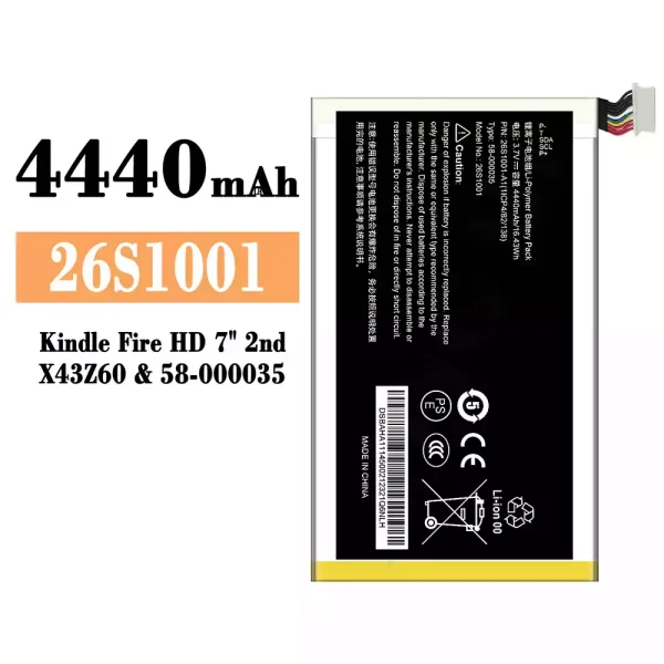 Original new battery 26S1001 for Amazon Kindle Fire HD 7"2nd/58-000035