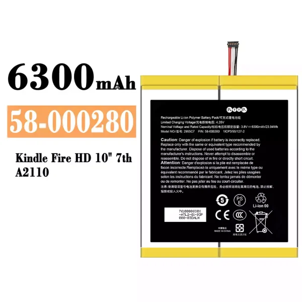 Original new battery 58-000280 for Amazon Kindle Fire HD 10" 7th/A2110