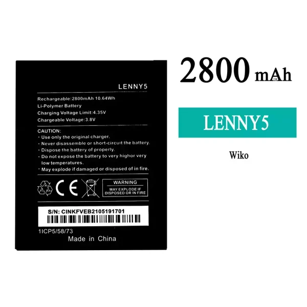 Original new battery LENNY5 for WIKO