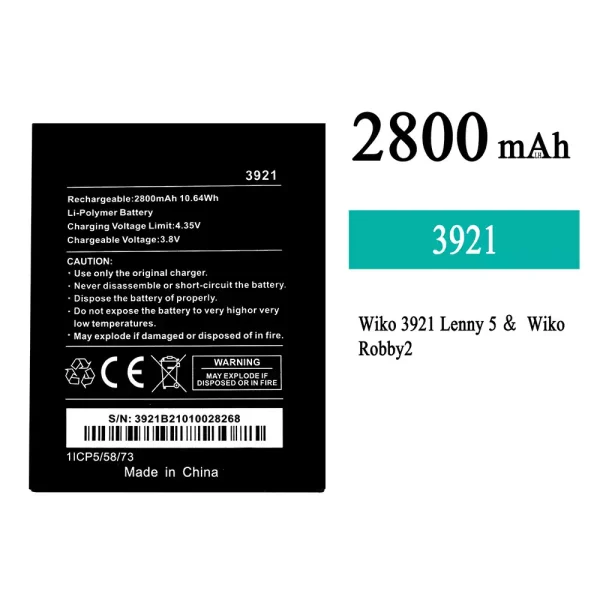 Original new battery 3921 for WIKO LENNY 5