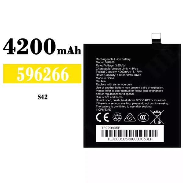 Original new battery 596266 for CAT S42