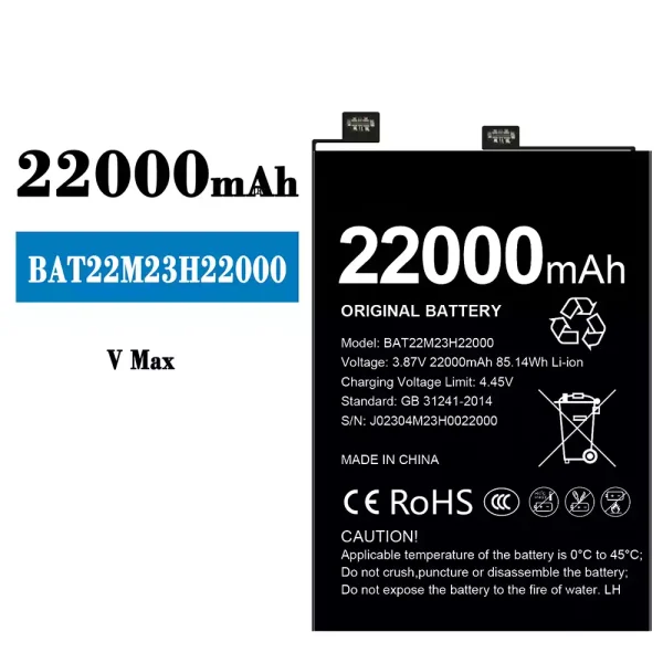 Original new battery BAT22M23H22000 for Doogee V Max