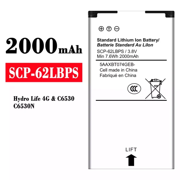 Original new battery SCP-62LBPS for Kyocera Hydro Life 4G/C6530
