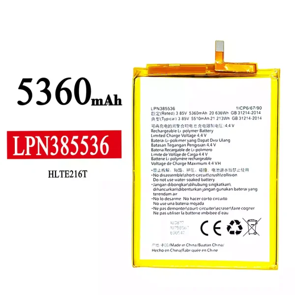 Original new battery LPN385536 for Hisense HLTE216T