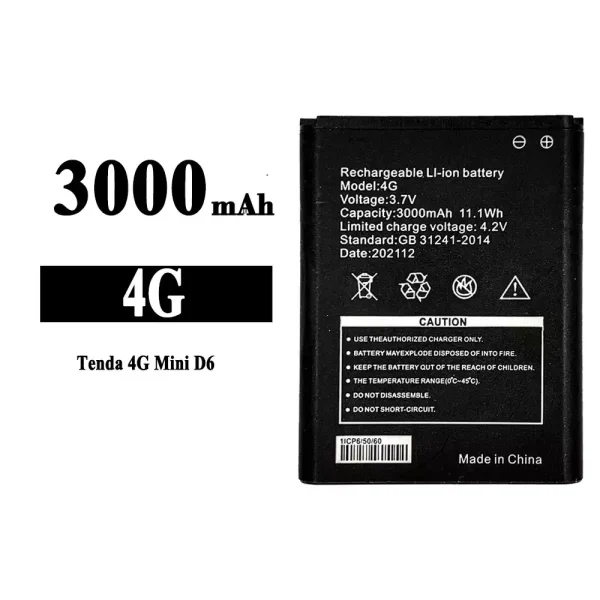 Original new battery 4G for Tenda 4G Mini D6