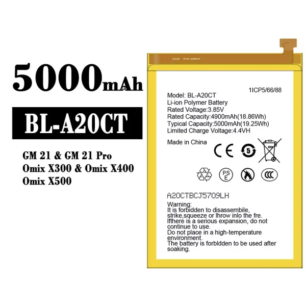 Original new battery BL-A20CT for General Mobile GM 21/GM 21 Pro/Omix X300/Omix X400/Omix X500