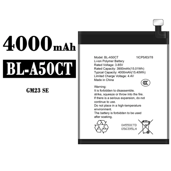 Original new battery BL-A50CT for General Mobile GM 23 SE