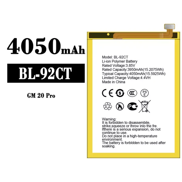 Original new battery BL-92CT for General Mobile GM 20 Pro