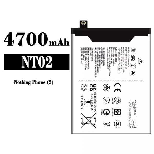 Original new battery NT02 for Nothing Phone 2