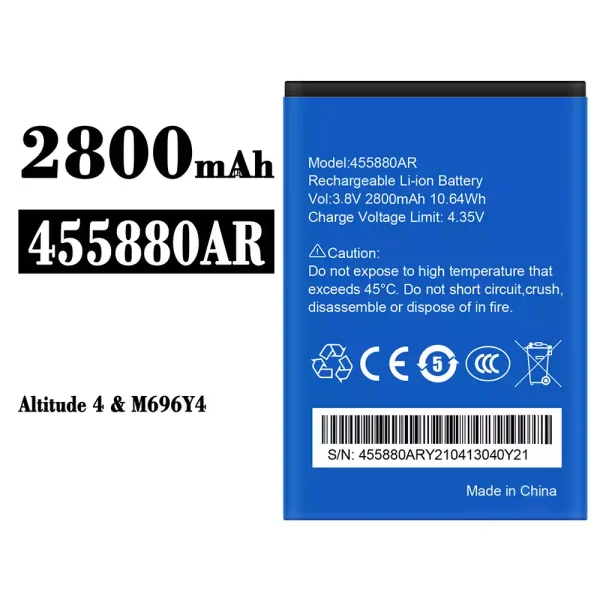 Original new battery 455880AR for YES Altitude 4