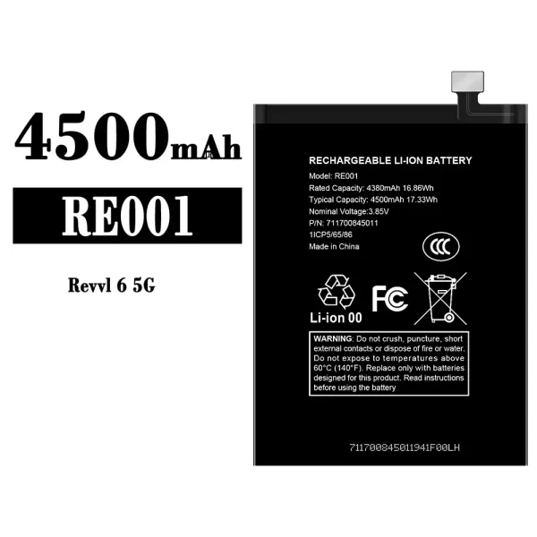Original new battery RE001 for T-Mobile Revvl 6 5G