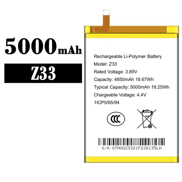 Original new battery Z33 for Symphony