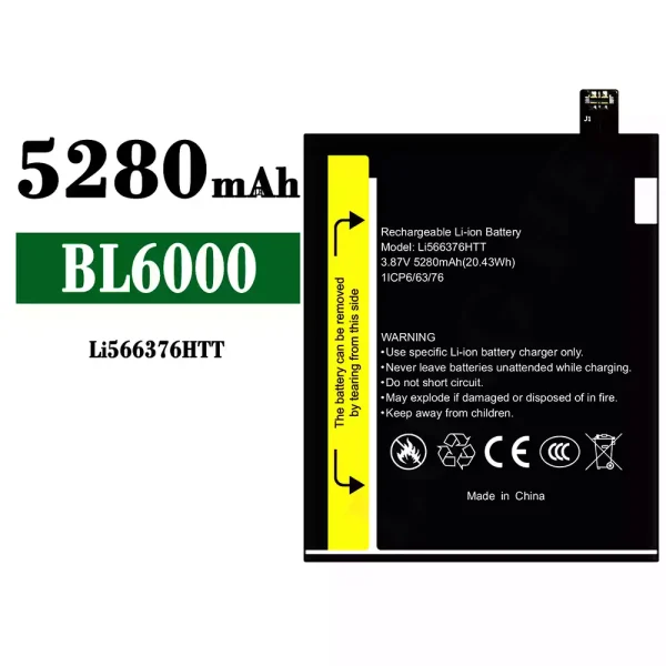 Original new battery Li566376HTT for Blackview BL6000