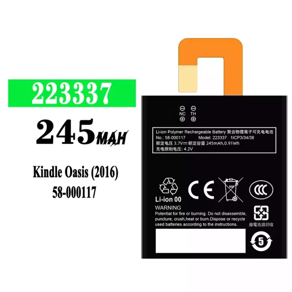 Original new battery 223337 for Amazon Kindle Oasis (2016)/58-000117
