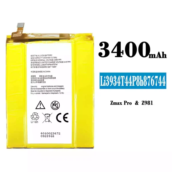 Original new battery Li3934T44P8H876744 for ZTE Zmax Pro