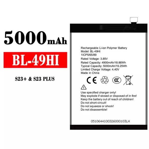 Original new battery BL-49HI for itel S23 Plus