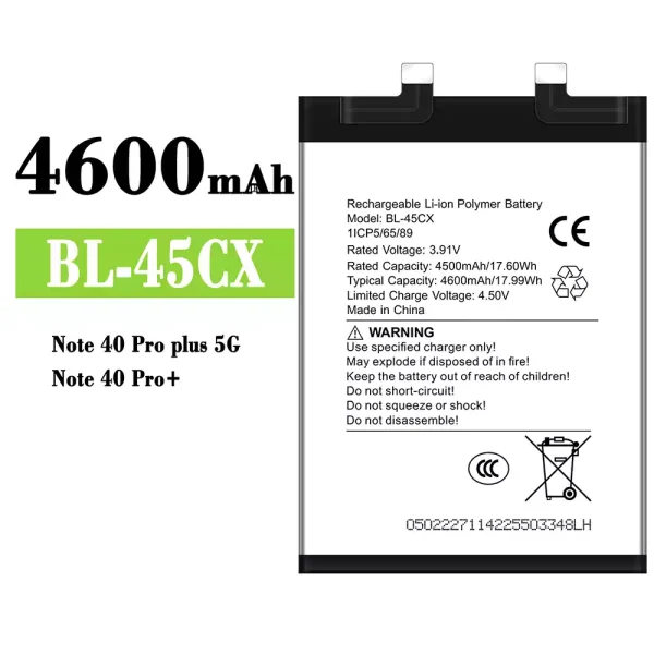 Original new battery BL-45CX for infinix Note 40 Pro plus 5G