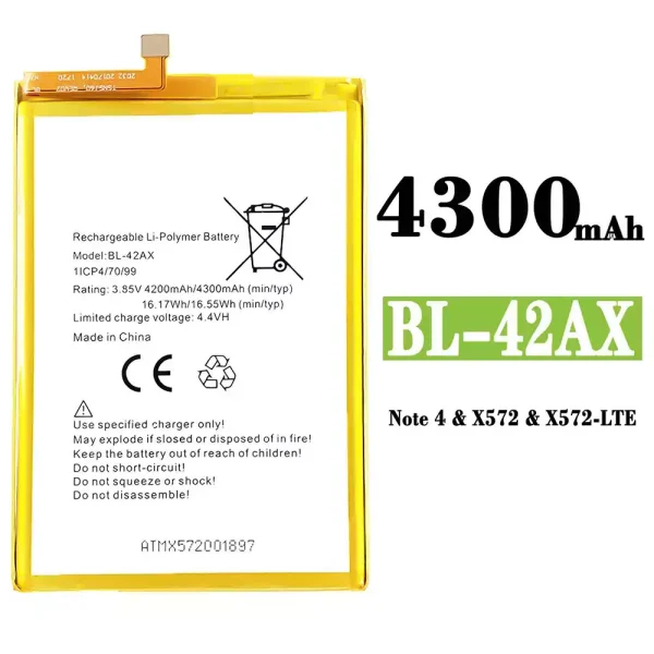 Original new battery BL-42AX for Infinix NOTE 4