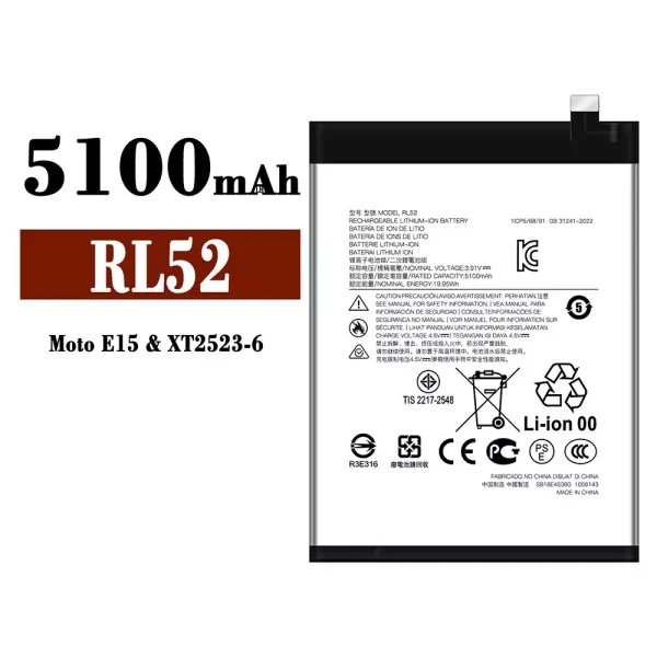 Original new battery RL52 for Motorola E15