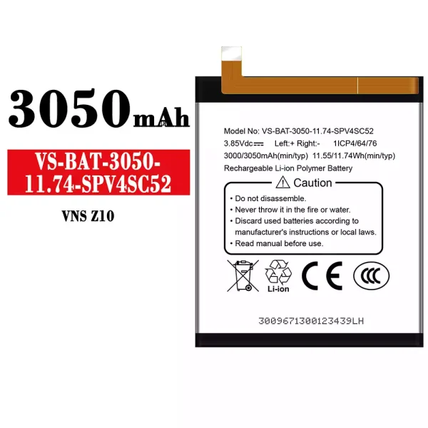 Original new battery VS-BAT-3050-11.74-SPV4SC52 for VESTEL VNS Z10