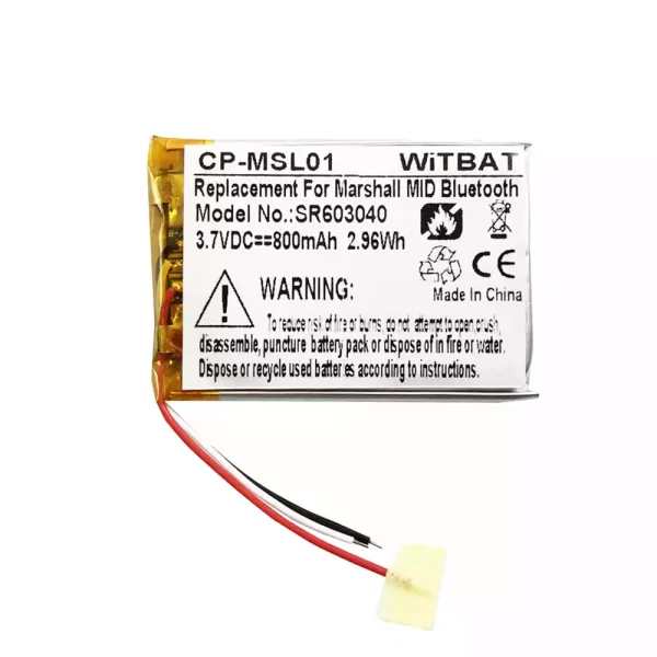 New Bluetooth Headphone battery for Marshall 603040,VDL603040,SR603040,Marshall MID,Major II,Major III,Major IV