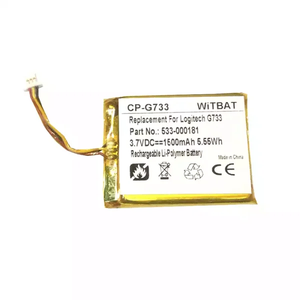 New Bluetooth Headphone battery for Logitech G733,G735,533-000181