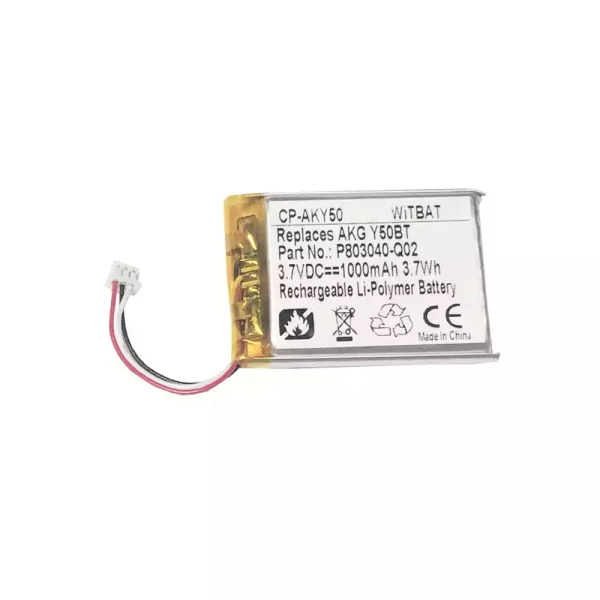 New Bluetooth Headphone battery for AKG Y50BT,C50BT,P083040-Q02,USN-603048PCN-AK