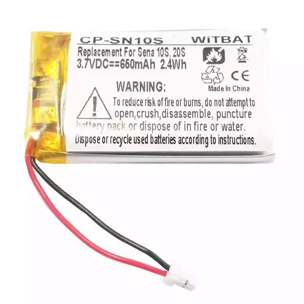 New Bluetooth Headphone battery for Sena 10S,20S,Sena 30K SP46,Sena Tufftalk Lite,Sena 10S-01,Sena 20s-01,Sena 20s evo,Sena 30K-01D,802540