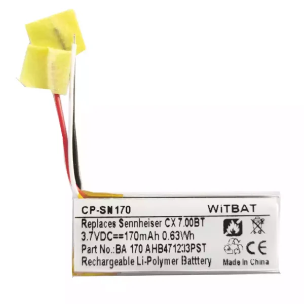 New Bluetooth Headphone battery for BA 170, AHB471233PST Charging Case