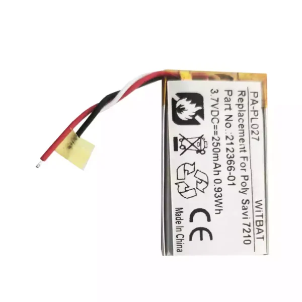 New Bluetooth Headphone battery for Plantronics 216261-01,212366-01