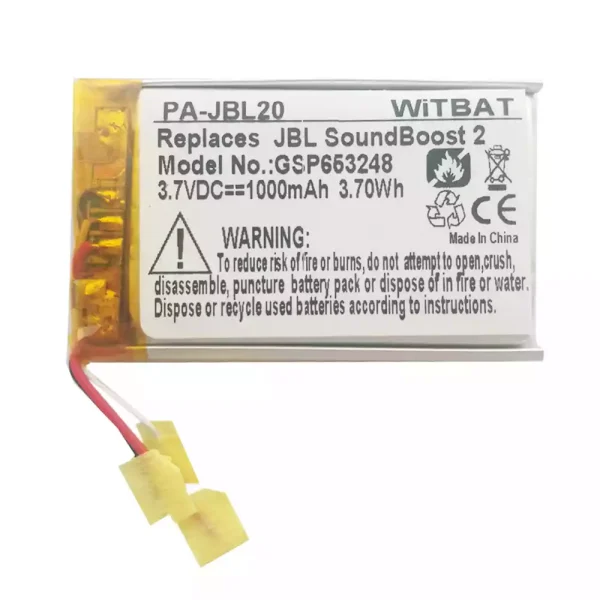 New Replacement Bluetooth speaker battery for JBL SoundBoost 2,GSP653248