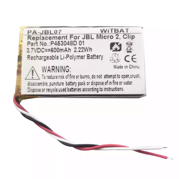 New Replacement Bluetooth speaker battery for JBL Micro II,FT403048P