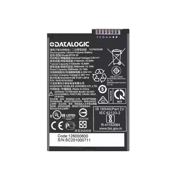 New battery for Datalogic BTDL35 Memor 10, Mobydata DM88