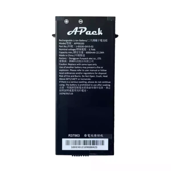 New battery for APack APP00330 1-00330-GXV3-02